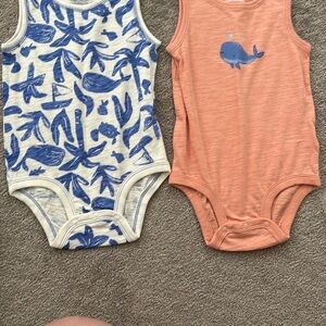 Carter's Blue and Orange Bodysuits with Whale Design